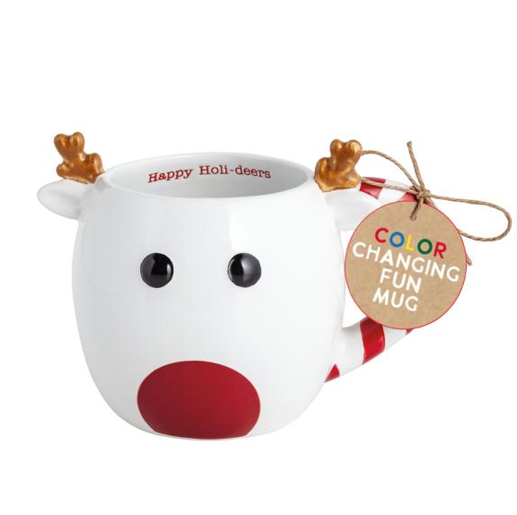 Reindeer-shaped color-changing mug 