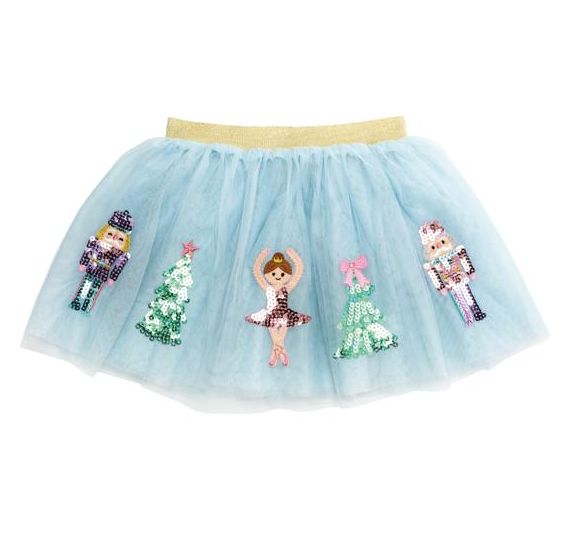 Light blue tutu skirt with sequin nutcrackers