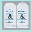 Standing on the Word no show socks  inspirational text and design, 2 Timothy 4:17