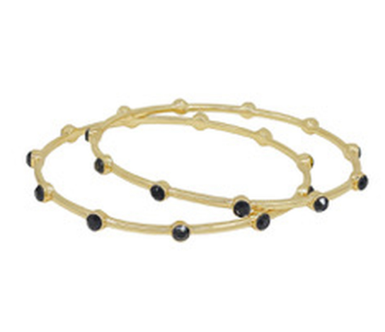 Gold bracelet with black stones 