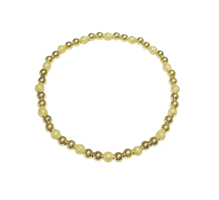 Aubrey Adele beaded gold and satin 4mm bracelet