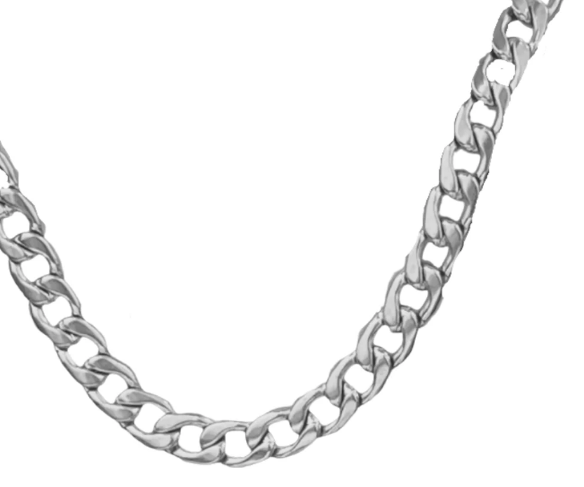 Silver thick chain necklace 