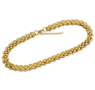 Gold chain threaded thick necklace 