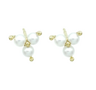 Pair of pearl earrings with gold accents 