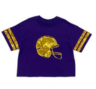 Purple & Gold Sequin Helmet Top