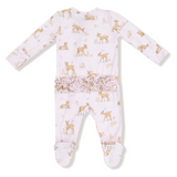 Little Fawn 2 Way Zipper Footie With Ruffle