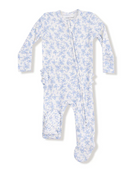 Romi Floral 2 Way Zipper Footie With Ruffle