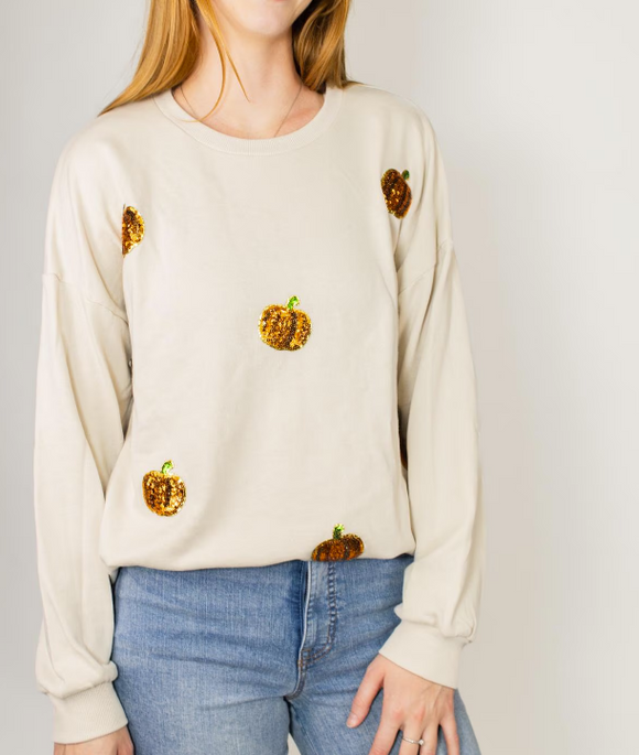 Sequin Pumpkin Patch Sweatshirt