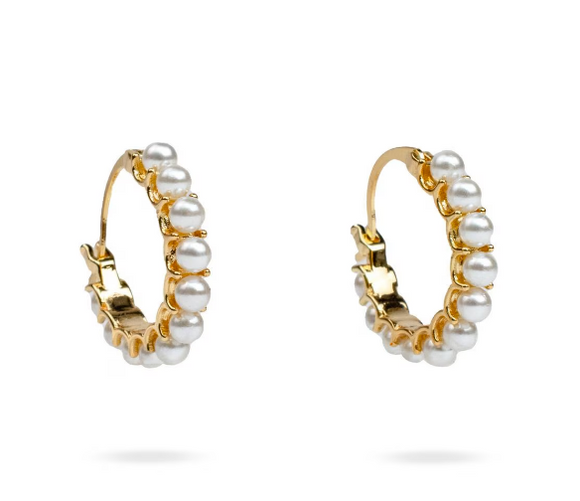 Jana Pearl Hoop Earrings