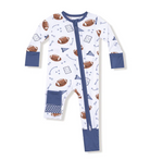 Navy Touchdown Time 2 Way Zipper Footie
