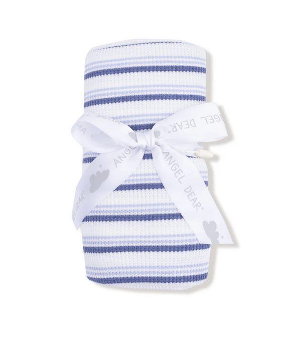 Vintage Stripe - Blue Swaddle Blanket