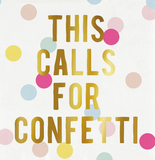 Foil Beverage Napkins - Calls For Confetti - 20ct