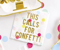 Foil Beverage Napkins - Calls For Confetti - 20ct