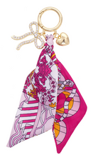Carley Pave Bow Scarf Bag Charm in Light Pink/Fuchsia