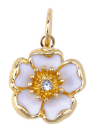 Buttercup Blossom Enamel Charm in White