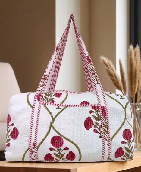 Ellison Burgundy Floral Duffle Bag