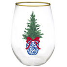 Chinoiserie Tree Stemless Wine Glass