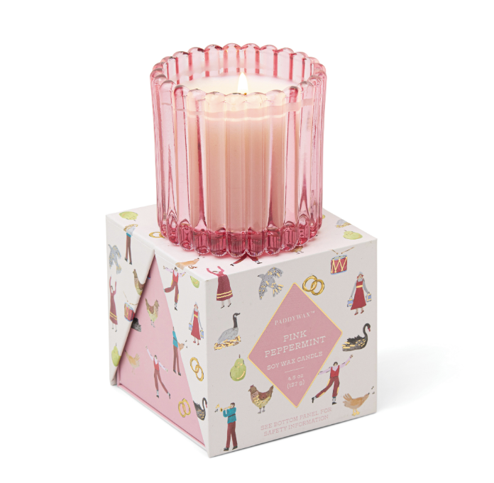 Paddywax Pink Peppermint Boxed Glass Candle