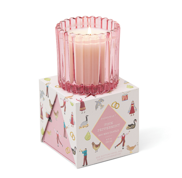 Paddywax Pink Peppermint Boxed Glass Candle