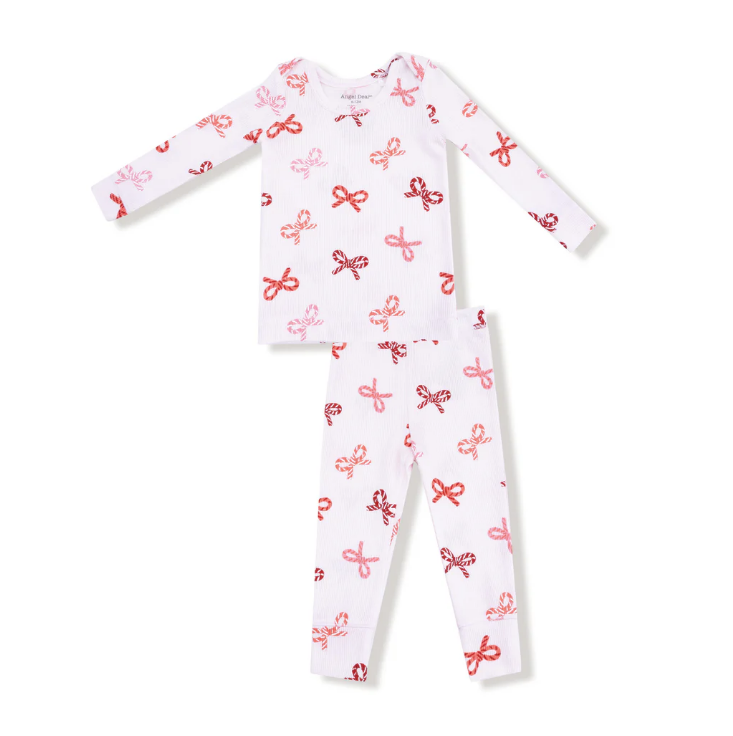 Candy Cane Bows Pajama Set