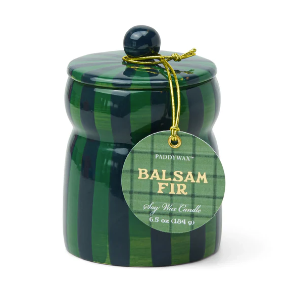 Paddywax Balsam Fir - Cabana Green & Navy Candle