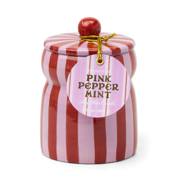 Paddywax Pink Peppermint - Cabana Red & Pink Candle
