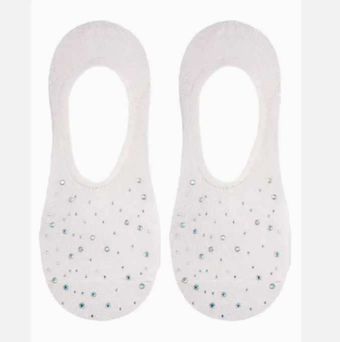 Pink Crystal No Show Socks