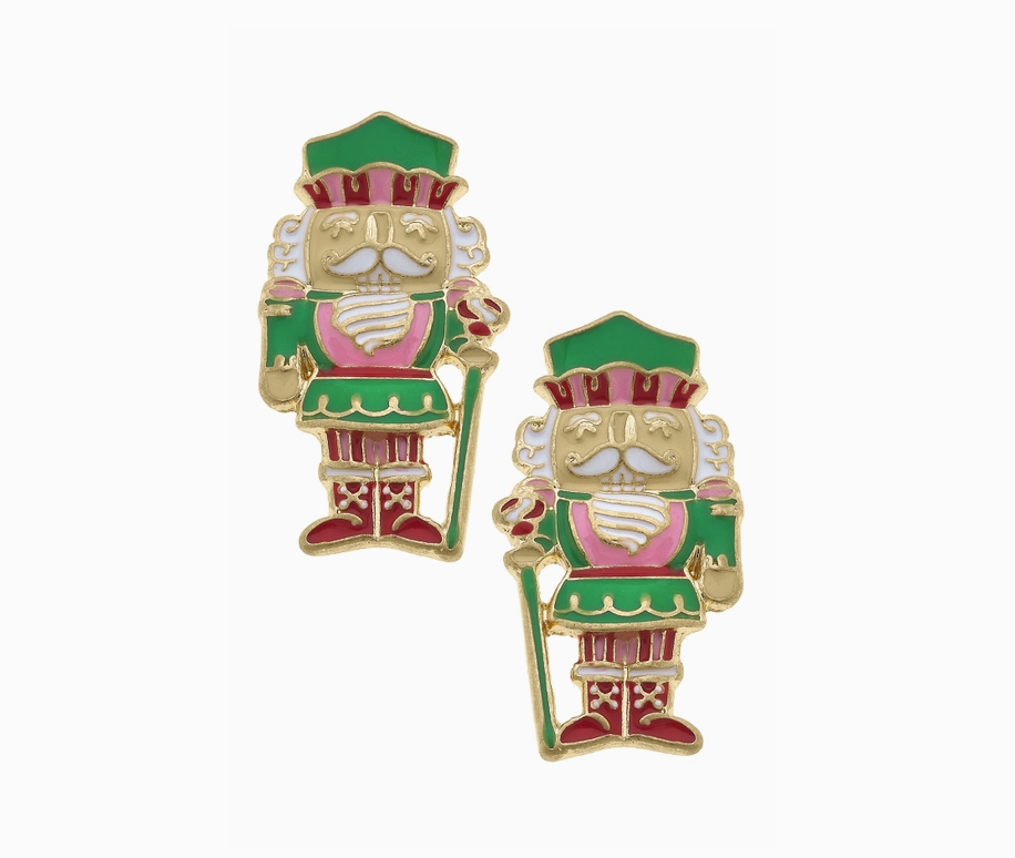 Nutcracker Enamel Stud Earrings