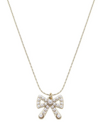 Dawn Pearl Studded Bow Necklace in Ivory