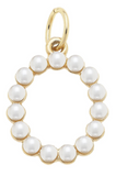 Pearl-Studded Letter Charm in Ivory