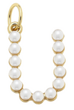 Pearl-Studded Letter Charm in Ivory