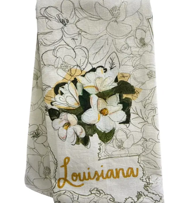 Painted Magnolia Kitchen Towel