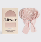 Adjustable Oversized Satin Bonnet- Blush