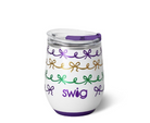 Mardi Gras Bows Stemless Wine 12oz Swig