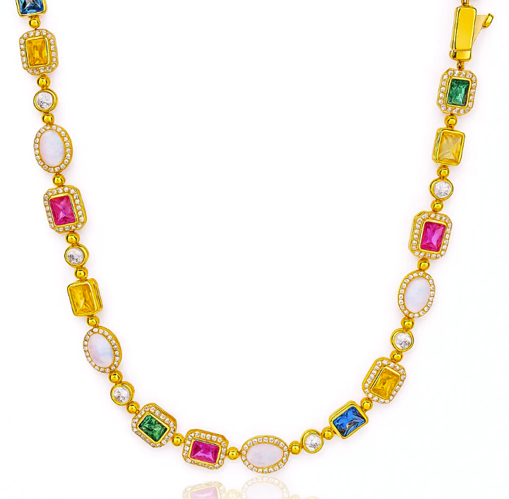 Aubrey Adele Victorian Kaleidoscope Gold Necklace