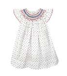 Americana Swiss Dot Smocked Dress