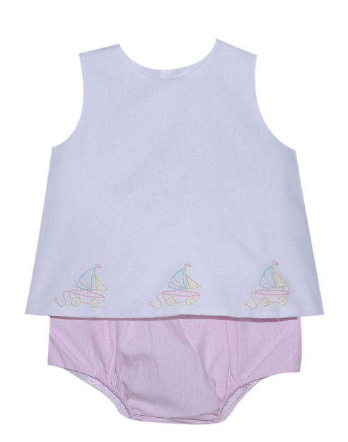 Bailey Sailboat Diaper Set Pink