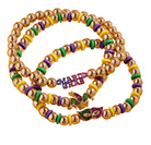 Mardi Gras Beaded Stretch Bracelet Set