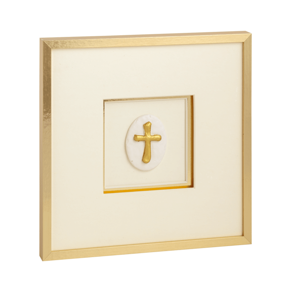 Framed Intaglio Cross Wall Art