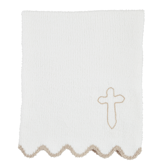 Chenille Cross Scallop Blanket