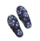 Navy Block Print Slippers