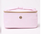 Kiss And Makeup Bag Pink Stripe