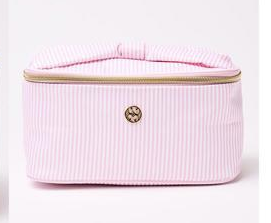 Kiss And Makeup Bag Pink Stripe