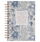 Journal Spiral Blue Floral Trust in the Lord Prov. 3:5