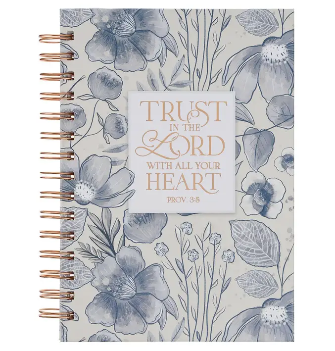 Journal Spiral Blue Floral Trust in the Lord Prov. 3:5