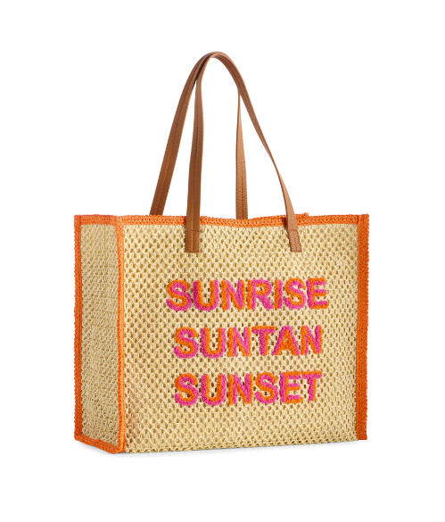 Shiraleah "Sunrise Suntan Sunset" Tote, Natural
