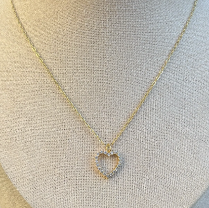 Rhinestone Small Heart Necklace