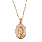 Our Lady of Guadalupe Pink Pendent Necklace