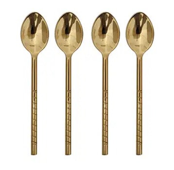 Gold Spiral Design Spoon Set (Set of 4)