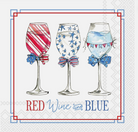 Patriotic Wine Paper Cocktail Napkins 20 Ct
